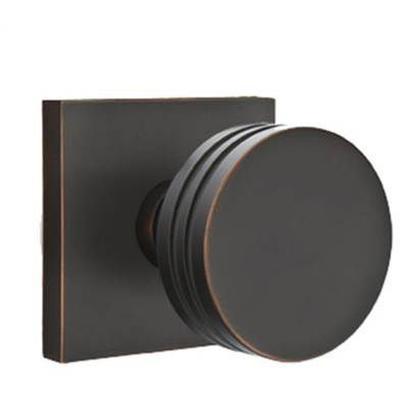 Emtek - Brass Modern Privacy Knob Set with Bern Knob & Square Rosette - 5210BN