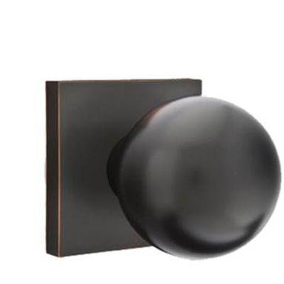 Emtek - Brass Modern Privacy Knob Set with Orb Knob & Square Rosette - 5210OR