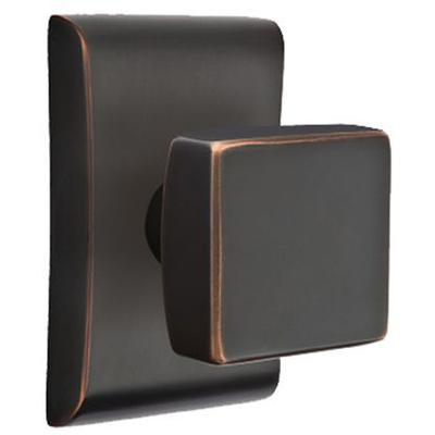 Emtek - Brass Modern Privacy Knob Set with Square Knob & Neos Rosette - 5211SQU