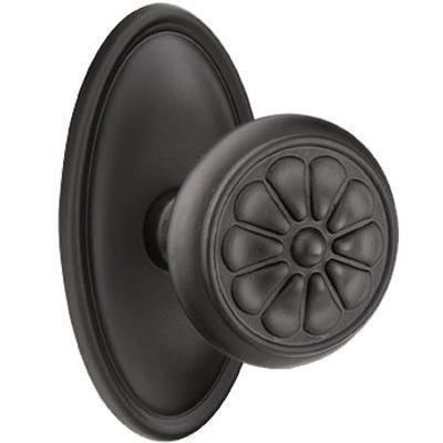 Emtek - Lost Wax Cast Bronze Dummy Knob Set with Petal Knob & #14 Rosette - 70514PT