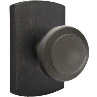 Emtek - Sandcast Bronze Passage Knob Set with Butte Knob & #4 Rosette - 7100BU