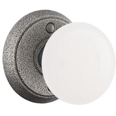 Emtek - Wrought Steel Privacy Knob Set with Madison Ivory Knob & #2 Rosette - 7202MI