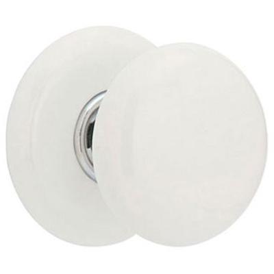 Emtek - Porcelain Dummy Knob Set with Ice White Knob & Porcelain Rosette - 8003IW