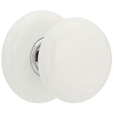 Emtek - Porcelain Passage Knob Set with Ice White Knob & Porcelain Rosette - 8030IW