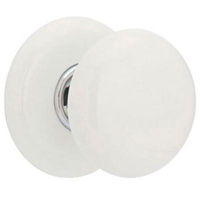 Emtek - Porcelain Privacy Knob Set with Ice White Knob & Porcelain Rosette - 8040IW