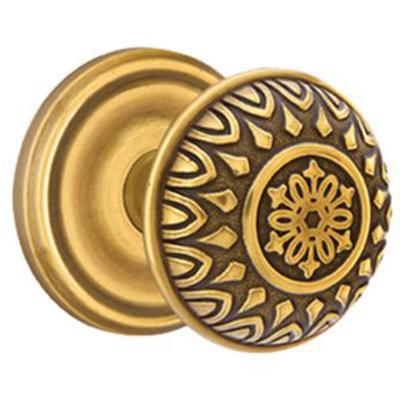 Emtek - Brass Designer Passage Knob Set with Lancaster Knob & Regular Rosette - 8100LN
