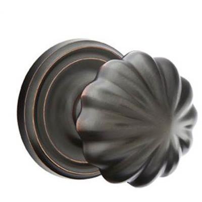 Emtek - Brass Classic Passage Knob Set with Melon Knob & Regular Rosette - 8100MN
