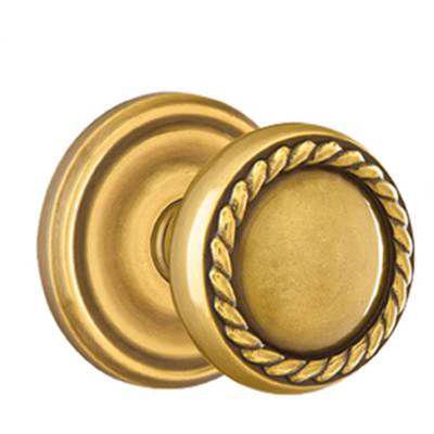 Emtek - Brass Designer Passage Knob Set with Rope Knob & Regular Rosette - 8100RK
