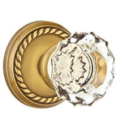 Emtek - Crystal Passage Knob Set with Astoria Clear Knob & Rope Rosette - 8101AS