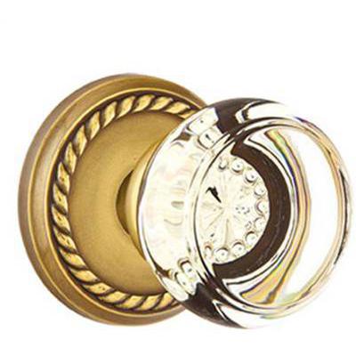 Emtek - Crystal Passage Knob Set with Georgetown Knob & Rope Rosette - 8101GT