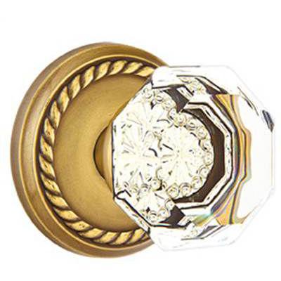 Emtek - Crystal Passage Knob Set with Old Town Clear Knob & Rope Rosette - 8101OT