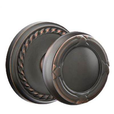Emtek - Brass Designer Passage Knob Set with Ribbon & Reed Knob & Rope Rosette - 8101RBK