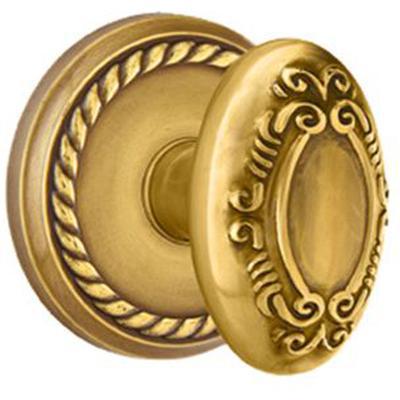 Emtek - Brass Designer Passage Knob Set with Victoria Knob & Rope Rosette - 8101V