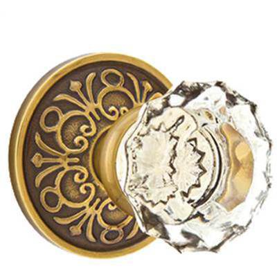 Emtek - Crystal Passage Knob Set with Astoria Clear Knob & Lancaster Rosette - 8106AS