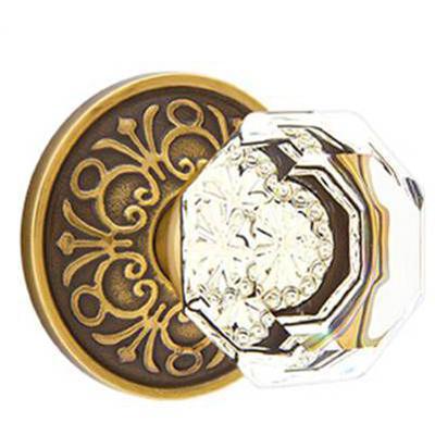 Emtek - Crystal Passage Knob Set with Old Town Clear Knob & Lancaster Rosette - 8106OT