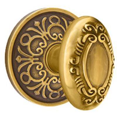 Emtek - Brass Designer Passage Knob Set with Victoria Knob & Lancaster Rosette - 8106V