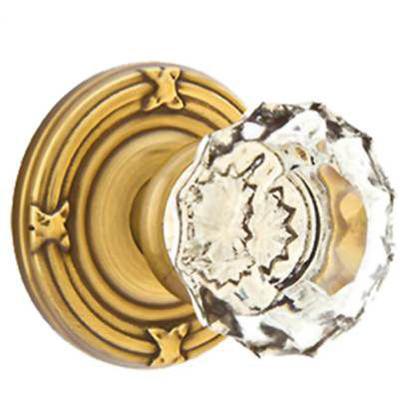 Emtek - Crystal Passage Knob Set with Astoria Clear Knob & Ribbon & Reed Rosette - 8107AS