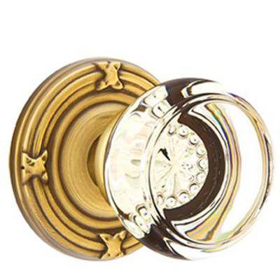 Emtek - Crystal Passage Knob Set with Georgetown Knob & Ribbon & Reed Rosette - 8107GT