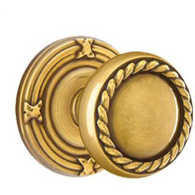 Emtek - Brass Designer Passage Knob Set with Rope Knob & Ribbon & Reed Rosette - 8107RK