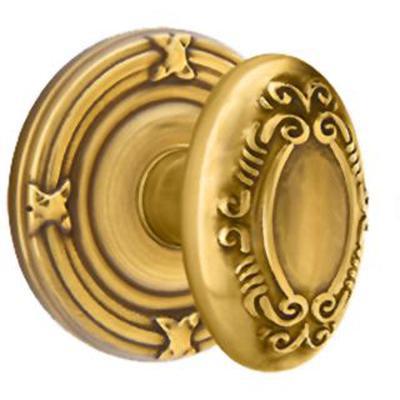 Emtek - Brass Designer Passage Knob Set with Victoria Knob & Ribbon & Reed Rosette - 8107V