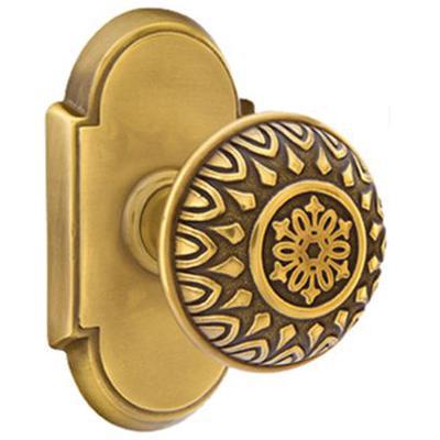 Emtek - Brass Designer Passage Knob Set with Lancaster Knob & #8 Rosette - 8108LN