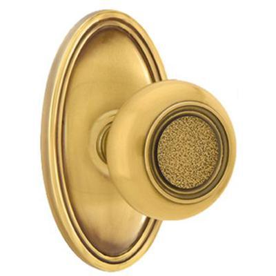 Emtek - Brass Designer Passage Knob Set with Belmont Knob & Oval Rosette - 8120BT
