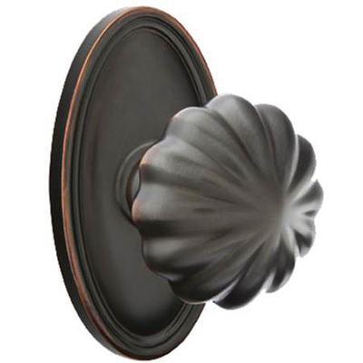 Emtek - Brass Classic Passage Knob Set with Melon Knob & Oval Rosette - 8120MN
