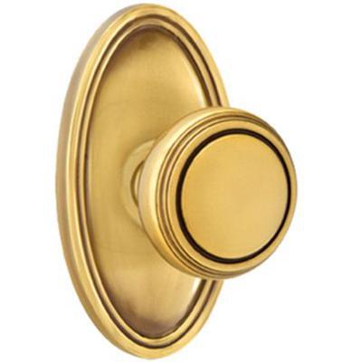 Emtek - Brass Classic Passage Knob Set with Norwich Knob & Oval Rosette - 8120NW