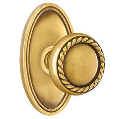 Emtek - Brass Designer Passage Knob Set with Rope Knob & Oval Rosette - 8120RK