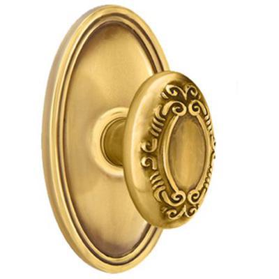 Emtek - Brass Designer Passage Knob Set with Victoria Knob & Oval Rosette - 8120V