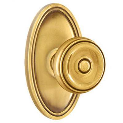 Emtek - Brass Classic Passage Knob Set with Waverly Knob & Oval Rosette - 8120W