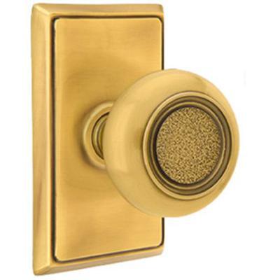 Emtek - Brass Designer Passage Knob Set with Belmont Knob & Rectangular Rosette - 8121BT