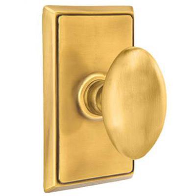 Emtek - Brass Classic Passage Knob Set with Egg Knob & Rectangular Rosette - 8121E