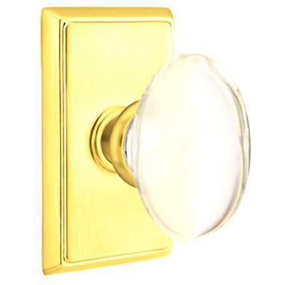 Emtek - Crystal Passage Knob Set with Hampton Knob & Rectangular Rosette - 8121HT