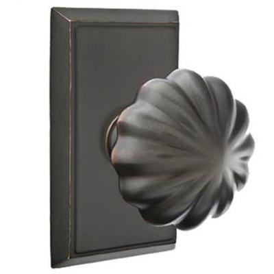 Emtek - Brass Classic Passage Knob Set with Melon Knob & Rectangular Rosette - 8121MN