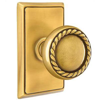 Emtek - Brass Designer Passage Knob Set with Rope Knob & Rectangular Rosette - 8121RK
