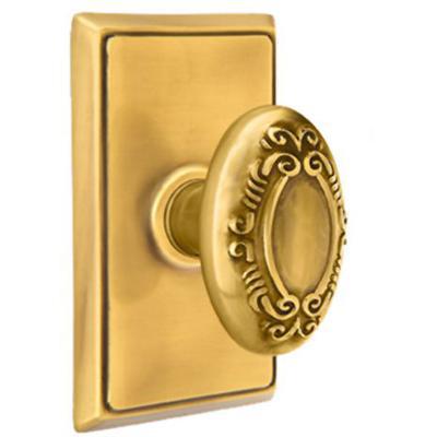 Emtek - Brass Designer Passage Knob Set with Victoria Knob & Rectangular Rosette - 8121V