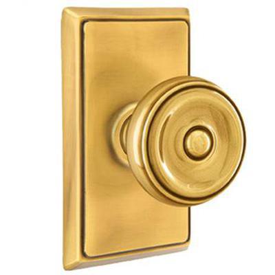 Emtek - Brass Classic Passage Knob Set with Waverly Knob & Rectangular Rosette - 8121W