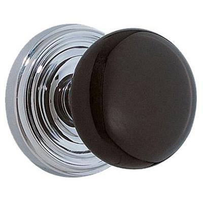 Emtek - Porcelain Privacy Knob Set with Ebony Knob & Regular Brass Rosette - 8200EB