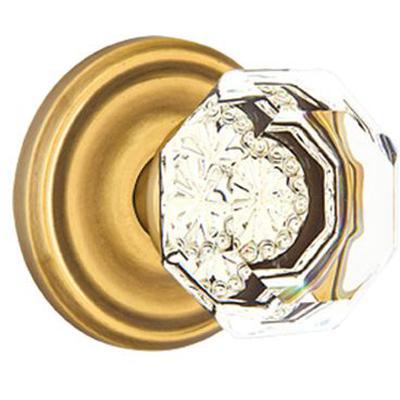 Emtek - Crystal Privacy Knob Set with Old Town Clear Knob & Regular Rosette - 8200OT