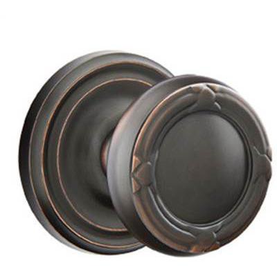 Emtek - Brass Designer Privacy Knob Set with Ribbon & Reed Knob & Regular Rosette - 8200RBK