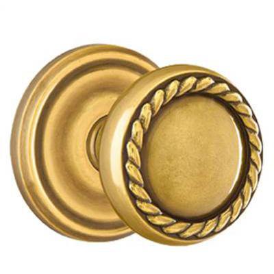 Emtek - Brass Designer Privacy Knob Set with Rope Knob & Regular Rosette - 8200RK