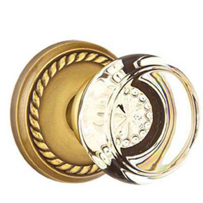 Emtek - Crystal Privacy Knob Set with Georgetown Knob & Rope Rosette - 8201GT