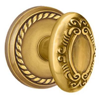 Emtek - Brass Designer Privacy Knob Set with Victoria Knob & Rope Rosette - 8201V