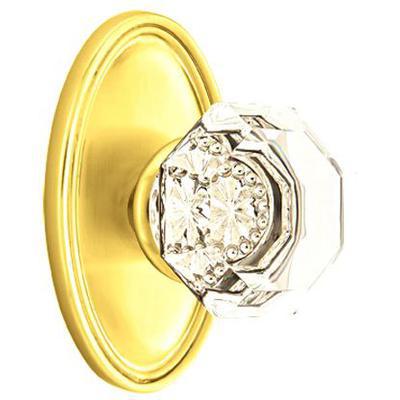 Emtek - Crystal Dummy Knob Set with Old Town Clear Knob & Oval Rosette - 8520OT