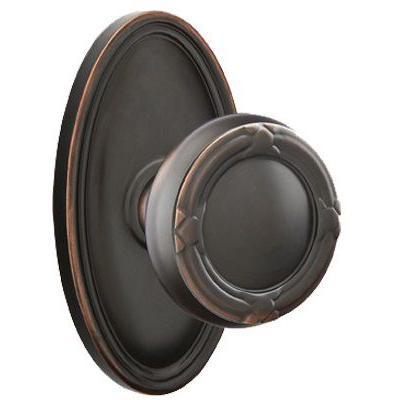 Emtek - Brass Designer Dummy Knob Set with Ribbon & Reed Knob & Oval Rosette - 8520RBK