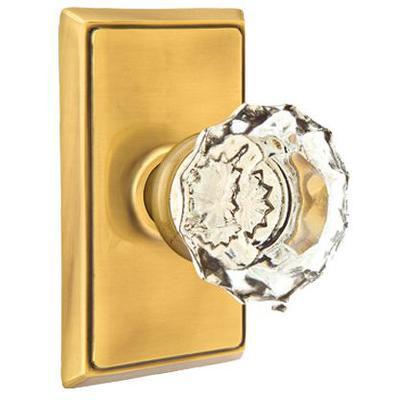 Emtek - Crystal Dummy Knob Set with Astoria Clear Knob & Rectangular Rosette - 8521AS