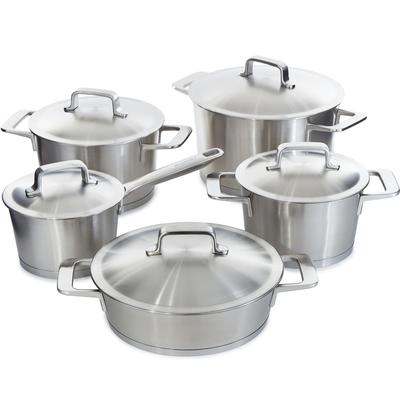 BergHOFF - DiNA Meta 10-Piece Recycled 18/10 Stainless Steel Cookware Set - 1315155