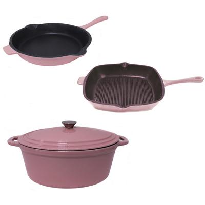 BergHOFF - Gem Cast Iron 3-Piece Bakeware Set - Pink - 2212682