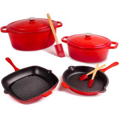 BergHOFF - Neo 9-Piece Cast Iron Cookware Set - Red - 2219082